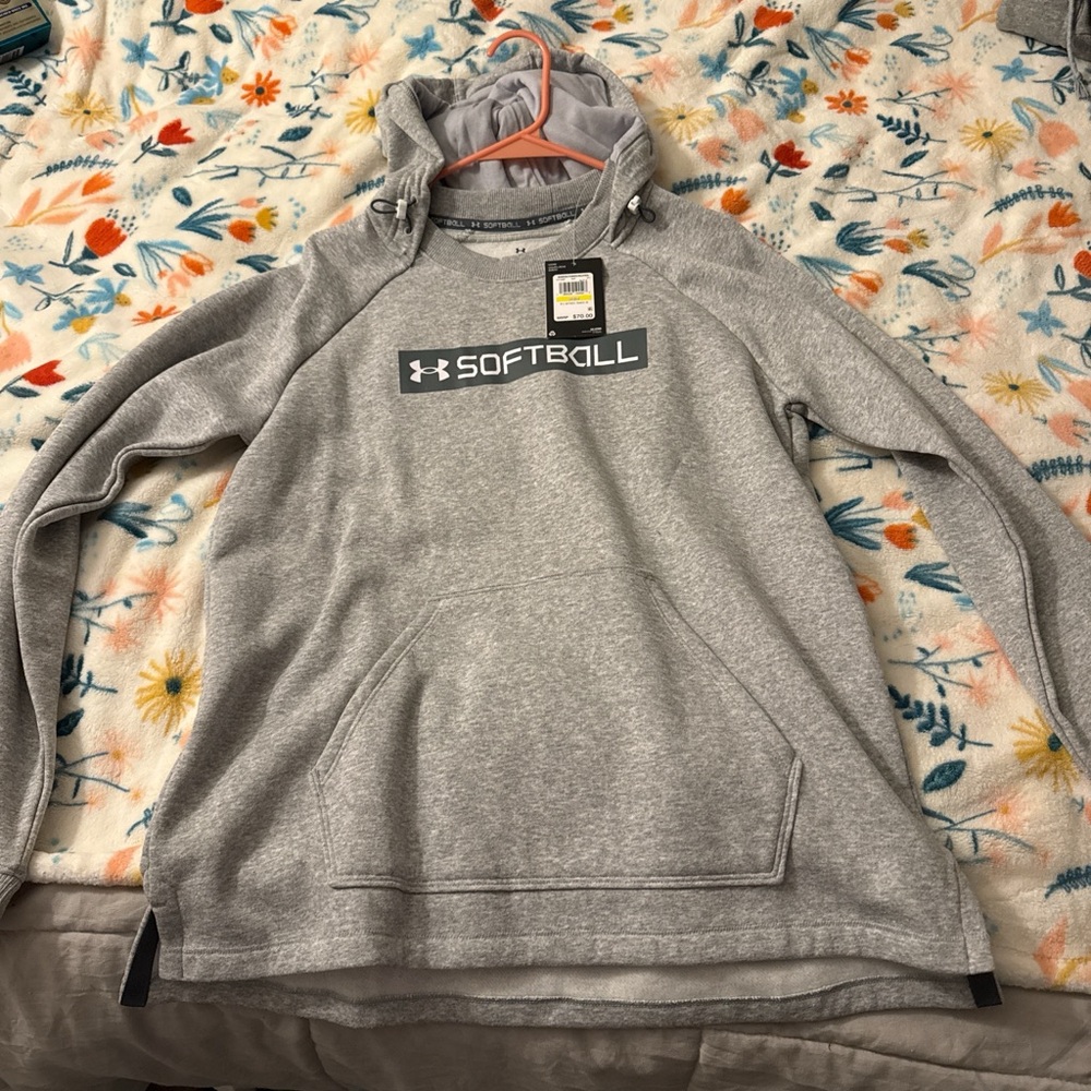 Under Armour Heather Gray Softball Hoodie